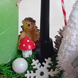 Adventi, karácsonyi koszorú, asztaldísz - Mese falu - karácsony - adventi díszek - adventi koszorú - Meska.hu