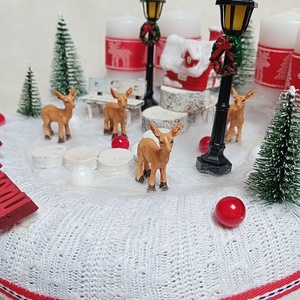 Adventi, karácsonyi koszorú, asztaldísz - Őzikék a hóban - karácsony - adventi díszek - adventi koszorú - Meska.hu