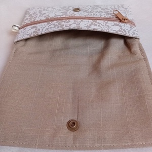 Csipke mintás textil pénztárca-drapp - táska & tok - pénztárca & más tok - pénztárca - női pénztárca - Meska.hu