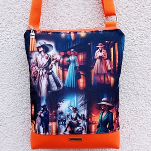 Shopping! tarisznya, oldaltáska - narancssárga 20x23 cm - táska & tok - kézitáska & válltáska - tarisznya - Meska.hu