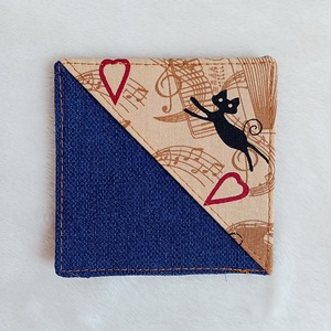 Sarok könyvjelző - cicás/farmerkék, Könyv & Zene, Könyvjelző, Patchwork, foltvarrás, Varrás, MESKA