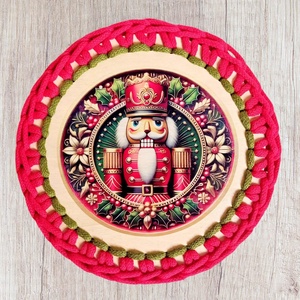 Karácsonyi horgolt fedeles kosár, Diótörő, Otthon & Életmód, Tárolás & Rendszerezés, Tárolókosár, Horgolás, MESKA