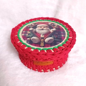 Karácsonyi horgolt fedeles kosár, Télapó - otthon & életmód - tárolás & rendszerezés - tárolókosár - Meska.hu Karácsonyi horgolt fedeles kosár, Télapó - otthon & életmód - tárolás & rendszerezés - tárolókosár - Meska.hu