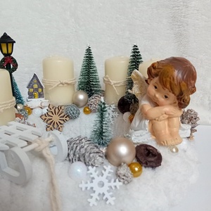 Adventi, karácsonyi koszorú kerámia angyalkával - karácsony - adventi díszek - adventi koszorú - Meska.hu Adventi, karácsonyi koszorú kerámia angyalkával - karácsony - adventi díszek - adventi koszorú - Meska.hu