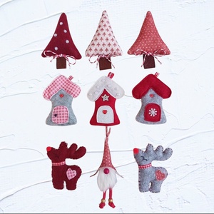 Karácsonyfadíszek filcből - I., Karácsony, Karácsonyi lakásdekoráció, Karácsonyfadíszek, Varrás, Mindenmás, MESKA