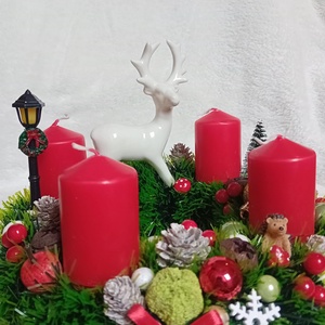 Erdei adventi, karácsonyi koszorú - karácsony - adventi díszek - adventi koszorú - Meska.hu