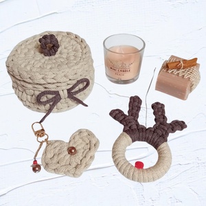 Karácsonyi kényeztető szett, drapp, Otthon & Életmód, Tárolás & Rendszerezés, Tárolókosár, Horgolás, MESKA