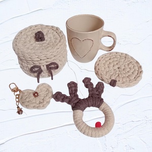 Meghitt Karácsony Ajándékszett, drapp, bögrés, Otthon & Életmód, Tárolás & Rendszerezés, Tárolókosár, Horgolás, MESKA