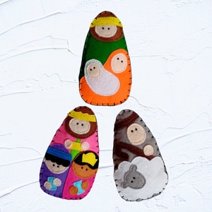 Betlehemi karácsonyfadísz szett filcből  - Meska.hu