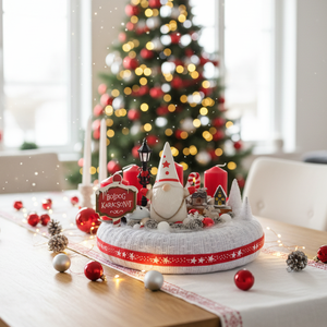 Adventi, karácsonyi koszorú kerámia manóval - karácsony - adventi díszek - adventi koszorú - Meska.hu