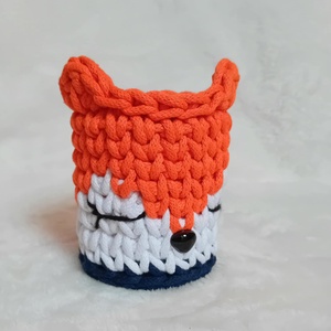 Horgolt róka kosárka  - otthon & életmód - tárolás & rendszerezés - tárolókosár - Meska.hu