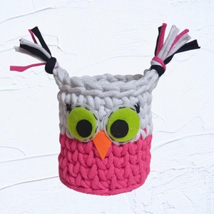 Horgolt bagoly kosárka  - Meska.hu