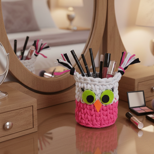 Horgolt bagoly kosárka  - otthon & életmód - tárolás & rendszerezés - tárolókosár - Meska.hu