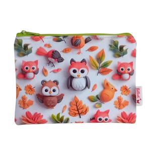 Bagoly mintás textil pénztárca gyerekeknek, narancs/zöld - Meska.hu