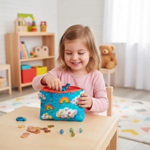 Színes cukorka mintás textil pénztárca gyerekeknek, narancs/kék - táska & tok - pénztárca & más tok - pénztárca - gyerek pénztárca - Meska.hu