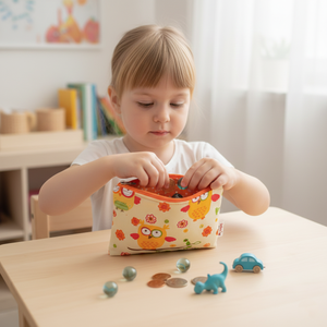 Bagoly mintás textil pénztárca gyerekeknek, sárga - táska & tok - pénztárca & más tok - pénztárca - gyerek pénztárca - Meska.hu