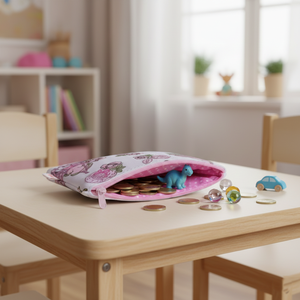 Nyuszi kislány mintás textil pénztárca gyerekeknek, rózsaszín - táska & tok - pénztárca & más tok - pénztárca - gyerek pénztárca - Meska.hu