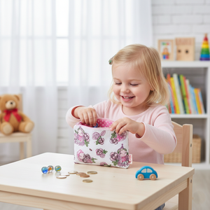 Nyuszi kislány mintás textil pénztárca gyerekeknek, rózsaszín - táska & tok - pénztárca & más tok - pénztárca - gyerek pénztárca - Meska.hu