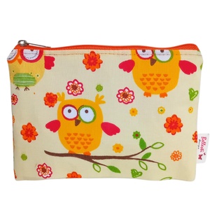 Bagoly mintás textil pénztárca gyerekeknek, sárga - Meska.hu