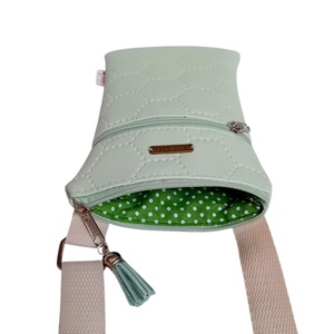 Mobiltelefon tartó válltáska, menta 13 x 20 cm - táska & tok - kézitáska & válltáska - vállon átvethető táska - Meska.hu