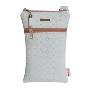 Mobiltelefon tartó válltáska, fehér 13 x 20 cm, Táska & Tok, Kézitáska & válltáska, Vállon átvethető táska, Varrás, MESKA