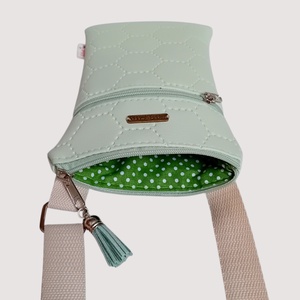 2in1 mobiltartó táska crossbody válltáska menta 13 x 20 cm - táska & tok - kézitáska & válltáska - vállon átvethető táska - Meska.hu