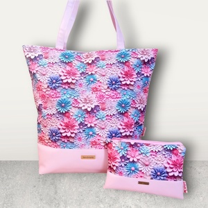 MAXI válltáska nagy pakolós táska neszesszer szett - rózsaszín, Táska & Tok, Táska szett, Varrás, MESKA