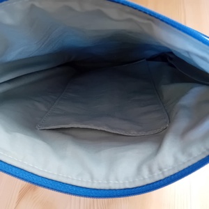 2in1 válltáska citybag oldaltáska páva mintás kék 25x27 cm - táska & tok - kézitáska & válltáska - vállon átvethető táska - Meska.hu