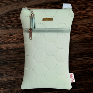 2in1 mobiltartó táska crossbody válltáska menta 13 x 20 cm - Meska.hu