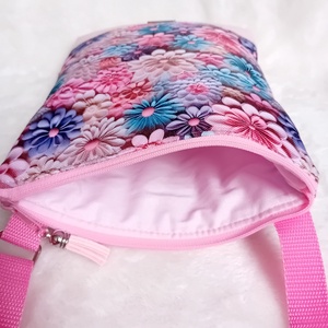 2in1 válltáska rohangálós oldaltáska virág mintás 20x23 cm - táska & tok - kézitáska & válltáska - vállon átvethető táska - Meska.hu