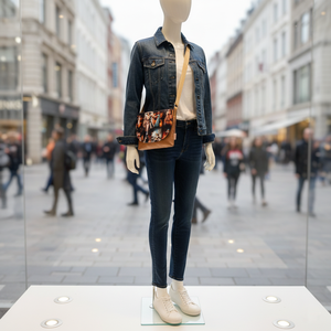 2in1 válltáska oldaltáska elegáns női mintával bronz 20x16 cm - táska & tok - kézitáska & válltáska - vállon átvethető táska - Meska.hu