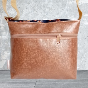 2in1 válltáska oldaltáska elegáns női mintával bronz 20x16 cm - táska & tok - kézitáska & válltáska - vállon átvethető táska - Meska.hu