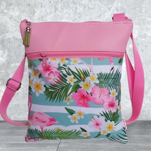 2in1 válltáska oldaltáska flamingó mintás, Táska & Tok, Kézitáska & válltáska, Vállon átvethető táska, Varrás, MESKA