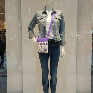 2in1 válltáska oldaltáska levendula mintás lila 20x23 cm - táska & tok - kézitáska & válltáska - vállon átvethető táska - Meska.hu