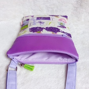 2in1 válltáska oldaltáska levendula mintás lila 20x23 cm - táska & tok - kézitáska & válltáska - vállon átvethető táska - Meska.hu