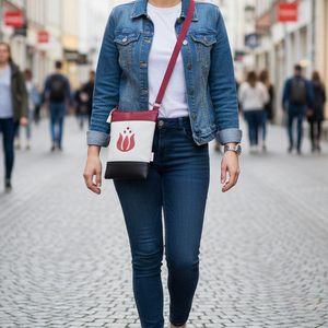 2in1 válltáska oldaltáska folklór mintás trikolor 20x23 cm - táska & tok - kézitáska & válltáska - vállon átvethető táska - Meska.hu