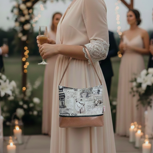 Alkalmi táska pénztárca szett bronz 23x18 cm - táska & tok - táska szett - Meska.hu