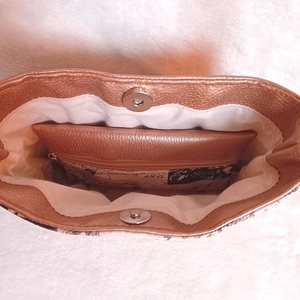 Alkalmi táska pénztárca szett bronz 23x18 cm - táska & tok - táska szett - Meska.hu