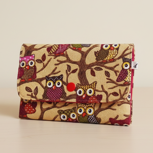 Pénztárca textil bagolyka mintával  16x11,5 cm, Táska & Tok, Pénztárca & Más tok, Pénztárca, Női pénztárca, Varrás, MESKA