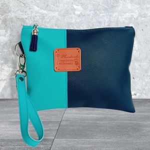  2in1 neszesszer kézi táska - türkiz/sötétkék II. 20x16 cm, Táska & Tok, Neszesszer, Varrás, MESKA