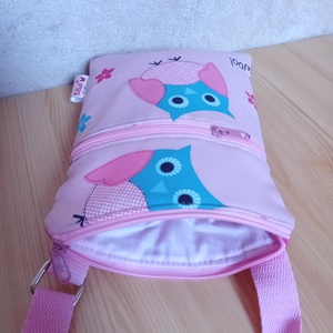 Gyerek táska textil válltáska kék baglyos 15x20 cm - táska & tok - kézitáska & válltáska - tarisznya - Meska.hu
