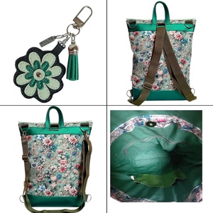 4in1 univerzális hátitáska oldaltáska kulcstartó szett zöld/menta 30x35 cm - táska & tok - variálható táska - Meska.hu