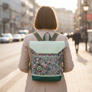 4in1 univerzális hátitáska oldaltáska kulcstartó szett zöld/menta 30x35 cm - táska & tok - variálható táska - Meska.hu