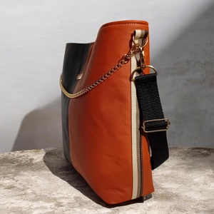 3in1 variálható városi táska fekete/terrakotta 34x28 cm - táska & tok - variálható táska - Meska.hu