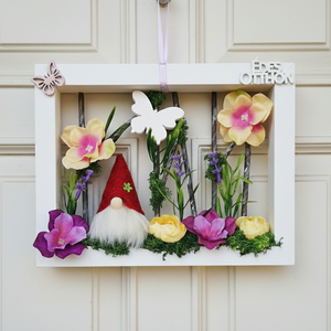 Tavaszi, nyári ajtódísz, kopogtató - Tavasz manó képkeretben - otthon & életmód - dekoráció - ajtó- és ablak dekoráció - ajtódísz & kopogtató - Meska.hu