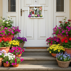 Tavaszi, nyári ajtódísz, kopogtató - Tavasz manó képkeretben - otthon & életmód - dekoráció - ajtó- és ablak dekoráció - ajtódísz & kopogtató - Meska.hu