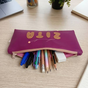 Névre szóló tolltartó szemüvegtok sminktartó textilbőrből 22x9 cm - táska & tok - neszesszer - Meska.hu