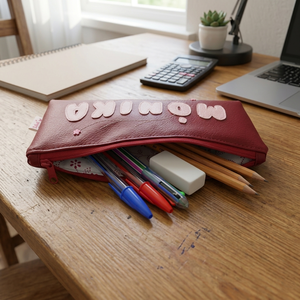 Névre szóló tolltartó szemüvegtok sminktartó textilbőrből 22x9 cm - táska & tok - neszesszer - Meska.hu