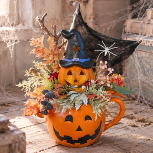 Halloween tökös szörnyen rémséges asztalidísz, Otthon & Életmód, Dekoráció, Halloween, Halloweeni asztaldísz, , Halloween-i szörnyen rémséges asztalidísz pókhálóval ijesztő tökfigurával.???‍⬛, MESKA