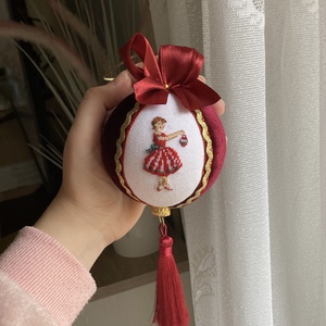 Keresztszemes hímzett karácsonyi dísz , Karácsony, Karácsonyi lakásdekoráció, Karácsonyfadíszek, Hímzés, MESKA
